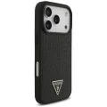 Калъф за iPhone 17 Pro Max - Croco Triangle Logo MagSafe (GUHMP18XPCRTHCK) - Guess - Черен