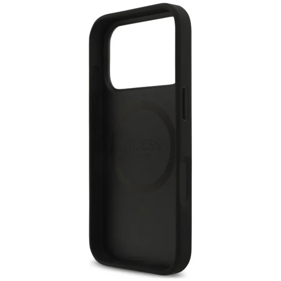 Калъф за iPhone 17 Pro Max - Croco Triangle Logo MagSafe (GUHMP18XPCRTHCK) - Guess - Черен