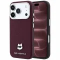 Калъф за iPhone 17 Pro Max - Grained Leather Choupette Head MagSafe (KLHMP18X6PSCHLR) - Karl Lagerfeld - Бордо