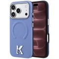 Калъф за iPhone 17 Pro Max - Grained Leather Embossed Ring MagSafe (KLHMP18X6PWBKECB) - Karl Lagerfeld - Светло син