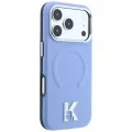 Калъф за iPhone 17 Pro Max - Grained Leather Embossed Ring MagSafe (KLHMP18X6PWBKECB) - Karl Lagerfeld - Светло син
