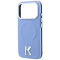 Калъф за iPhone 17 Pro Max - Grained Leather Embossed Ring MagSafe (KLHMP18X6PWBKECB) - Karl Lagerfeld - Светло син