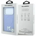 Калъф за iPhone 17 Pro Max - Grained Leather Embossed Ring MagSafe (KLHMP18X6PWBKECB) - Karl Lagerfeld - Светло син