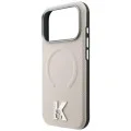 Калъф за iPhone 17 Pro Max - Grained Leather Embossed Ring MagSafe (KLHMP18X6PWBKECE) - Karl Lagerfeld - Бежов