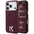 Калъф за iPhone 17 Pro Max - Grained Leather Embossed Ring MagSafe (KLHMP18X6PWBKECR) - Karl Lagerfeld - Бордо