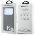 Калъф за iPhone 17 Pro Max - Grained Leather Embossed Ring MagSafe (KLHMP18X6PWBKECR) - Karl Lagerfeld - Бордо