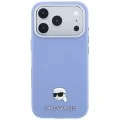Калъф за iPhone 17 Pro Max - Grained Leather KH Metal MagSafe (KLHMP18X6PSKHLB) - Karl Lagerfeld - Светло син