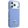 Калъф за iPhone 17 Pro Max - Grained Leather KH Metal MagSafe (KLHMP18X6PSKHLB) - Karl Lagerfeld - Светло син