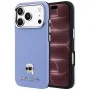 Калъф за телефон за iPhone 18 Pro Max / iPhone 17 Pro Max Grained Leather KH Metal MagSafe (KLHMP18X6PSKHLB) - Karl Lagerfeld - Светлосин