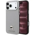 Калъф за iPhone 17 Pro Max - Grained Leather KH Metal MagSafe (KLHMP18X6PSKHLG) - Karl Lagerfeld - Сив