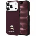 Калъф за iPhone 17 Pro Max - Grained Leather KH Metal MagSafe (KLHMP18X6PSKHLR) - Karl Lagerfeld - Бордо