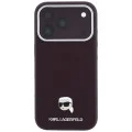 Калъф за iPhone 17 Pro Max - Grained Leather KH Metal MagSafe (KLHMP18X6PSKHLR) - Karl Lagerfeld - Бордо