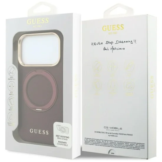 Калъф за iPhone 17 Pro Max - Grained Ring MagSafe - Guess