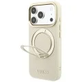 Калъф за iPhone 17 Pro Max - Grained Ring MagSafe - Guess - Бежов