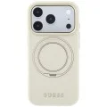 Калъф за iPhone 17 Pro Max - Grained Ring MagSafe - Guess - Бежов