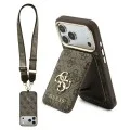 Калъф за iPhone 17 Pro Max - Hardcase 4G Cardslot & Big Strap MagSafe (GUBPHUP18XP4SM44CW) - Guess - Кафяв