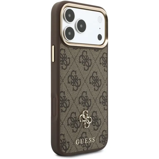 Калъф за iPhone 17 Pro Max - Hardcase 4G Cardslot & Big Strap MagSafe (GUBPHUP18XP4SM44CW) - Guess - Кафяв