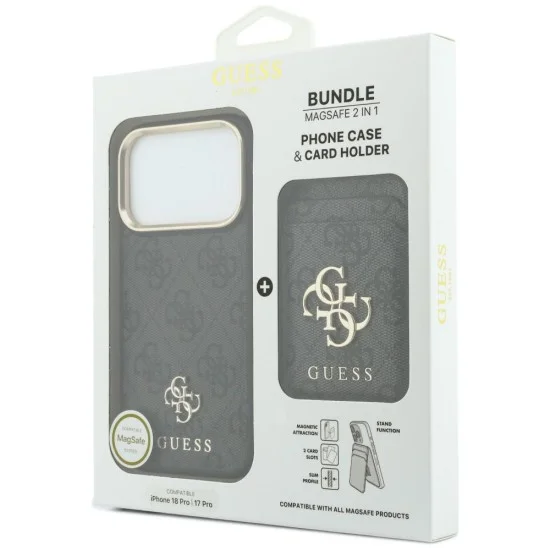 Калъф за iPhone 17 Pro Max - Hardcase 4G Cardslot MagSafe (GUBPHCP18XP4SM44CK) - Guess - Черен