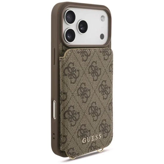 Калъф за iPhone 17 Pro Max - Hardcase 4G Crossbody Cardslot (GUHCP18XCB4GB) - Guess - Кафяв