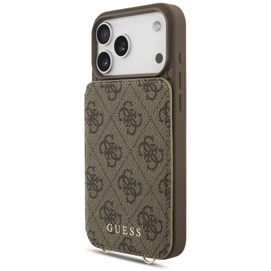 Калъф за iPhone 17 Pro Max - Hardcase 4G Crossbody Cardslot (GUHCP18XCB4GB) - Guess - Кафяв