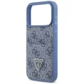 Калъф за iPhone 17 Pro Max - Hardcase 4G Double Card Triangle (GUHCP18XP4TPB) - Guess - Син