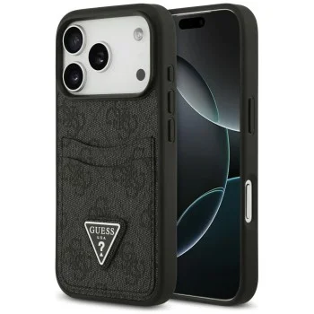 Калъф за iPhone 17 Pro Max - Hardcase 4G Double Card Triangle (GUHCP18XP4TPK) - Guess - Черен