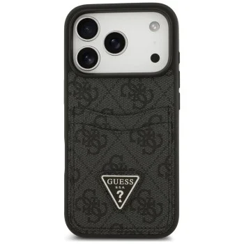 Калъф за iPhone 17 Pro Max - Hardcase 4G Double Card Triangle (GUHCP18XP4TPK) - Guess - Черен