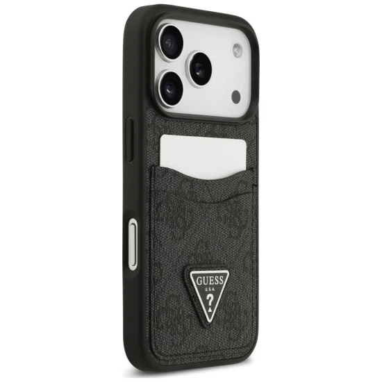 Калъф за iPhone 17 Pro Max - Hardcase 4G Double Card Triangle (GUHCP18XP4TPK) - Guess - Черен