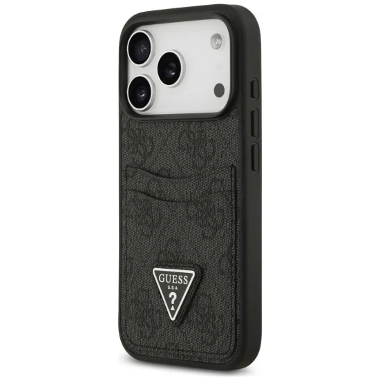 Калъф за iPhone 17 Pro Max - Hardcase 4G Double Card Triangle (GUHCP18XP4TPK) - Guess - Черен