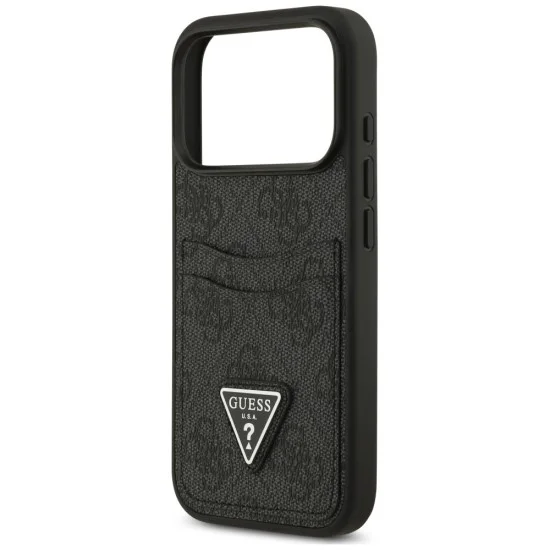 Калъф за iPhone 17 Pro Max - Hardcase 4G Double Card Triangle (GUHCP18XP4TPK) - Guess - Черен