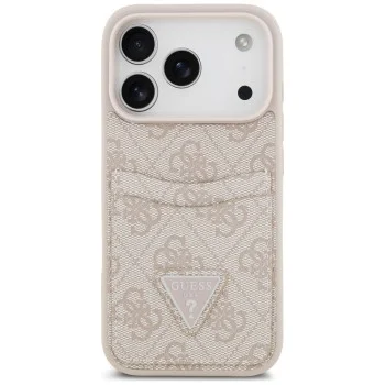 Калъф за iPhone 17 Pro Max - Hardcase 4G Double Card Triangle (GUHCP18XP4TPP) - Guess - Розов