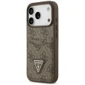 Калъф за iPhone 17 Pro Max - Hardcase 4G Double Card Triangle (GUHCP18XP4TPW) - Guess - Кафяв
