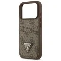 Калъф за iPhone 17 Pro Max - Hardcase 4G Double Card Triangle (GUHCP18XP4TPW) - Guess - Кафяв