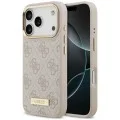 Калъф за iPhone 17 Pro Max - Hardcase 4G Logo Plate MagSafe (GUHMP18XU4GPRP) - Guess - Розов