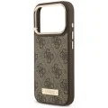 Калъф за iPhone 17 Pro Max - Hardcase 4G Logo Plate MagSafe (GUHMP18XU4GPRW) - Guess - Кафяв