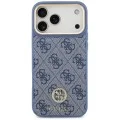 Калъф за iPhone 17 Pro Max - Hardcase 4G Strass Logo MagSafe (GUHMP18XP4GRMDEB) - Guess - Син