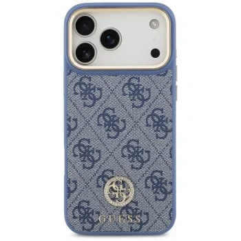Калъф за iPhone 17 Pro Max - Hardcase 4G Strass Logo MagSafe (GUHMP18XP4GRMDEB) - Guess - Син