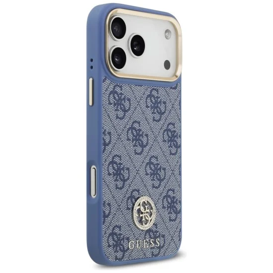 Калъф за iPhone 17 Pro Max - Hardcase 4G Strass Logo MagSafe (GUHMP18XP4GRMDEB) - Guess - Син