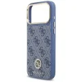 Калъф за iPhone 17 Pro Max - Hardcase 4G Strass Logo MagSafe (GUHMP18XP4GRMDEB) - Guess - Син