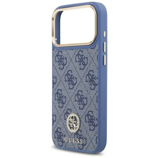 Калъф за iPhone 17 Pro Max - Hardcase 4G Strass Logo MagSafe (GUHMP18XP4GRMDEB) - Guess - Син
