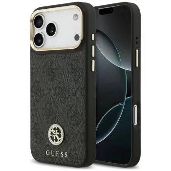Калъф за iPhone 17 Pro Max - Hardcase 4G Strass Logo MagSafe (GUHMP18XP4GRMDEK) - Guess - Черен
