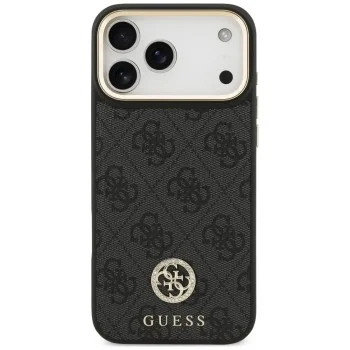 Калъф за iPhone 17 Pro Max - Hardcase 4G Strass Logo MagSafe (GUHMP18XP4GRMDEK) - Guess - Черен