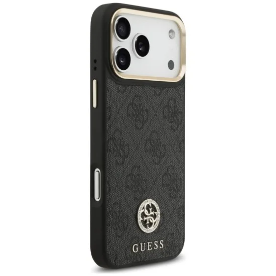 Калъф за iPhone 17 Pro Max - Hardcase 4G Strass Logo MagSafe (GUHMP18XP4GRMDEK) - Guess - Черен