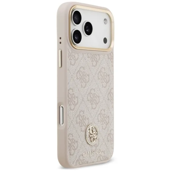 Калъф за iPhone 17 Pro Max - Hardcase 4G Strass Logo MagSafe (GUHMP18XP4GRMDEP) - Guess - Розов
