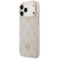 Калъф за iPhone 17 Pro Max - Hardcase 4G Strass Logo MagSafe (GUHMP18XP4GRMDEP) - Guess - Розов