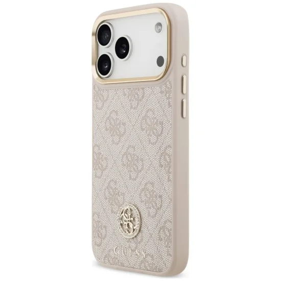 Калъф за iPhone 17 Pro Max - Hardcase 4G Strass Logo MagSafe (GUHMP18XP4GRMDEP) - Guess - Розов