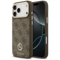 Калъф за iPhone 17 Pro Max - Hardcase 4G Strass Logo MagSafe (GUHMP18XP4GRMDEW) - Guess - Кафяв