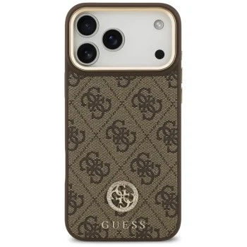 Калъф за iPhone 17 Pro Max - Hardcase 4G Strass Logo MagSafe (GUHMP18XP4GRMDEW) - Guess - Кафяв