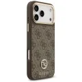 Калъф за iPhone 17 Pro Max - Hardcase 4G Strass Logo MagSafe (GUHMP18XP4GRMDEW) - Guess - Кафяв