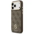 Калъф за iPhone 17 Pro Max - Hardcase 4G Strass Logo MagSafe (GUHMP18XP4GRMDEW) - Guess - Кафяв